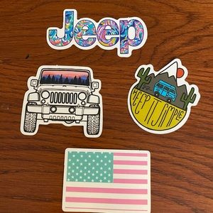 Sticker Set! Jeep and American Flag